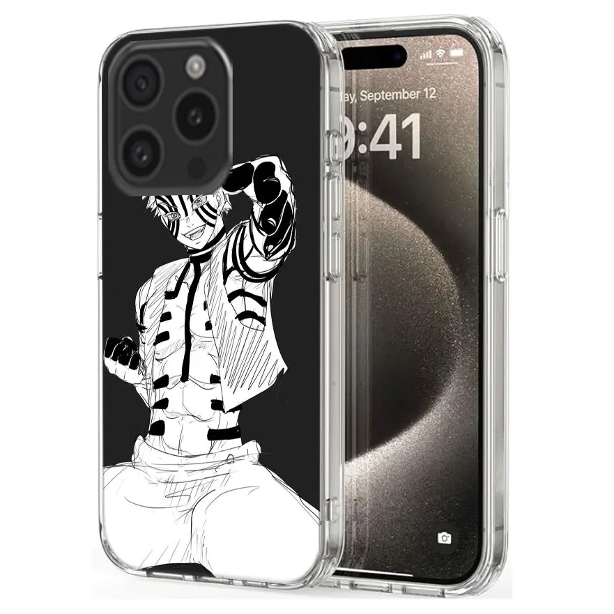 Akaza Demon Slayer Anime Clear Phone Case For Apple iPhone 12 13 Mini 11 14 15 16 Pro Max Cover XS MAX XR Soft