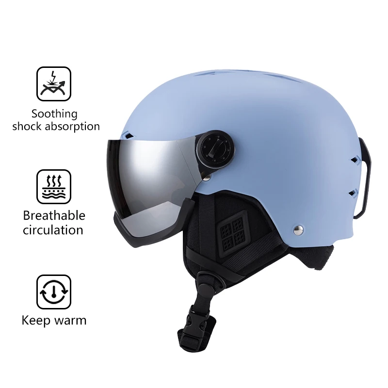 Nuovo 2024 Occhiali leggeri all-in-one Casco da sci Casco caldo da sci e snowboard per bambini e uomini e donne