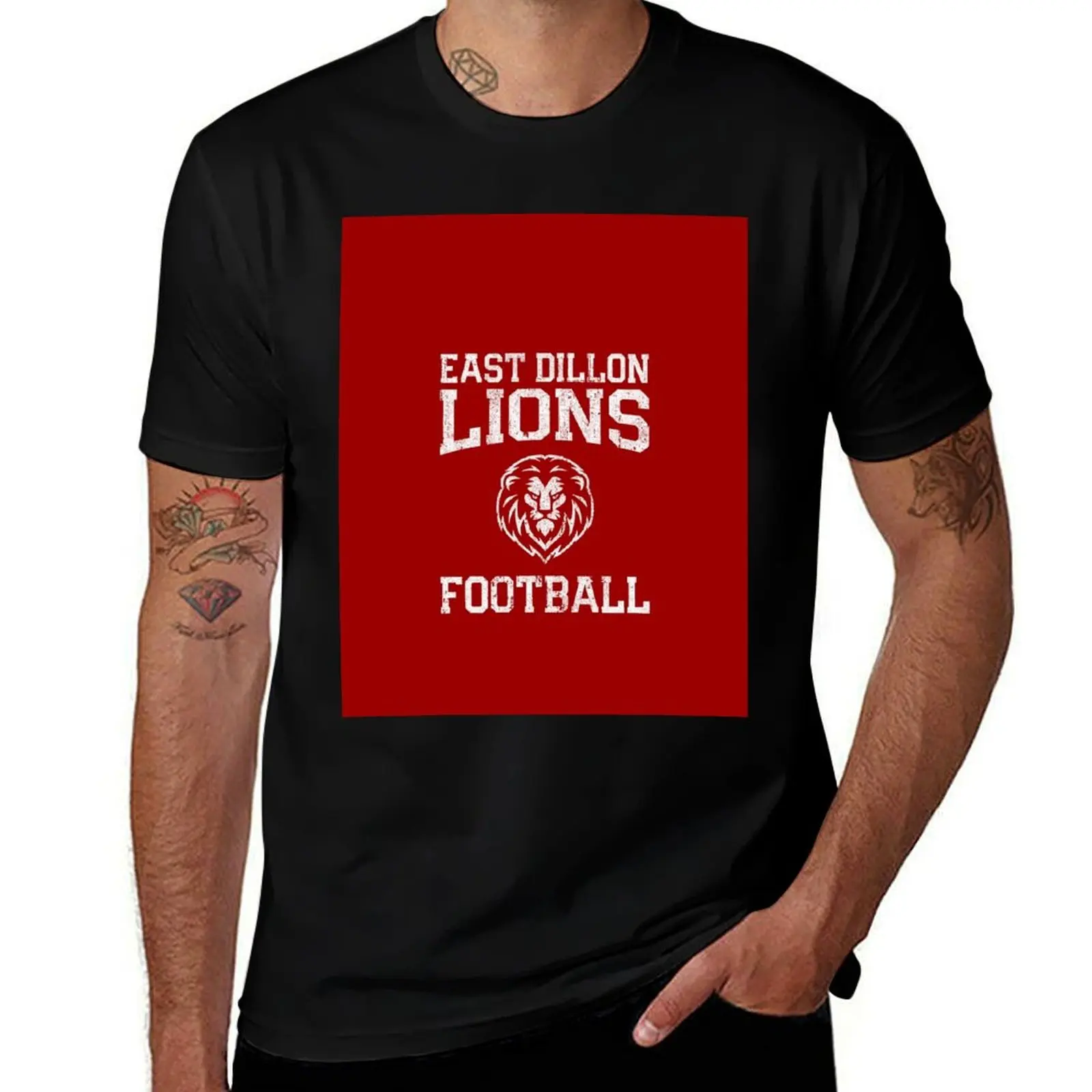 East Dillon Lions Football T-Shirt t shirt man casual T-Shirt