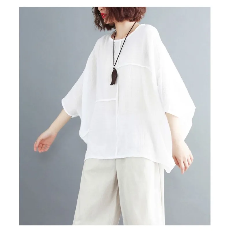 T-shirt femme Style coréen été femme couleur unie Style étranger haut ample