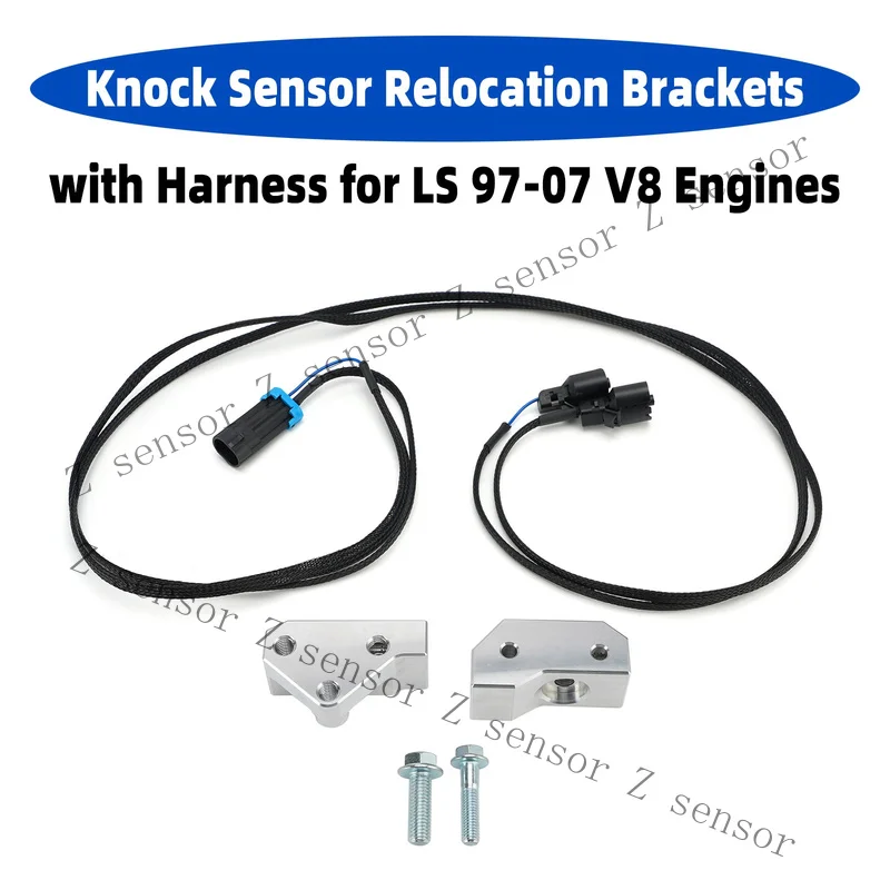 AAA+ Knock Sensor Relocation Brackets with Harness for LS 97-07 V8 Engines F8