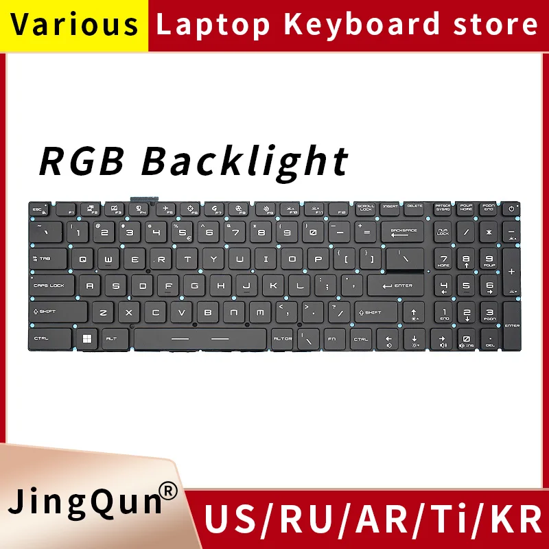 Rus US Keyboard for MSI GS76 GE76 GP76 Raider 10UG 10UH 11UG 11UH Stealth 11UE Leopard 11UE MS-17K3 Per-Key RGB Backlit
