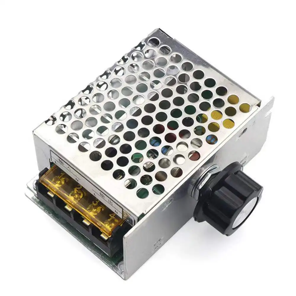 4000W High Power Thyristor Electronic Voltage Regulator Dimmer Speed Temperature Control with Fuse Enclosure