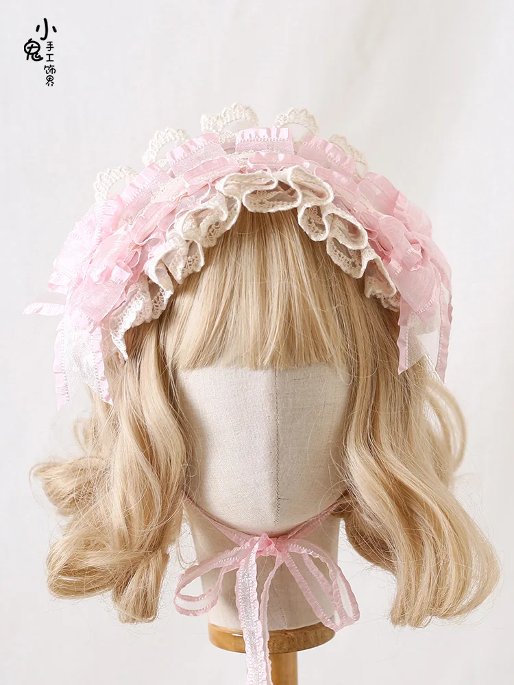 Original Lolita Strawberry Pink Mood Limited Hair Band Lace Bow KC Billycock Oversleeves Flower Pill Gadget