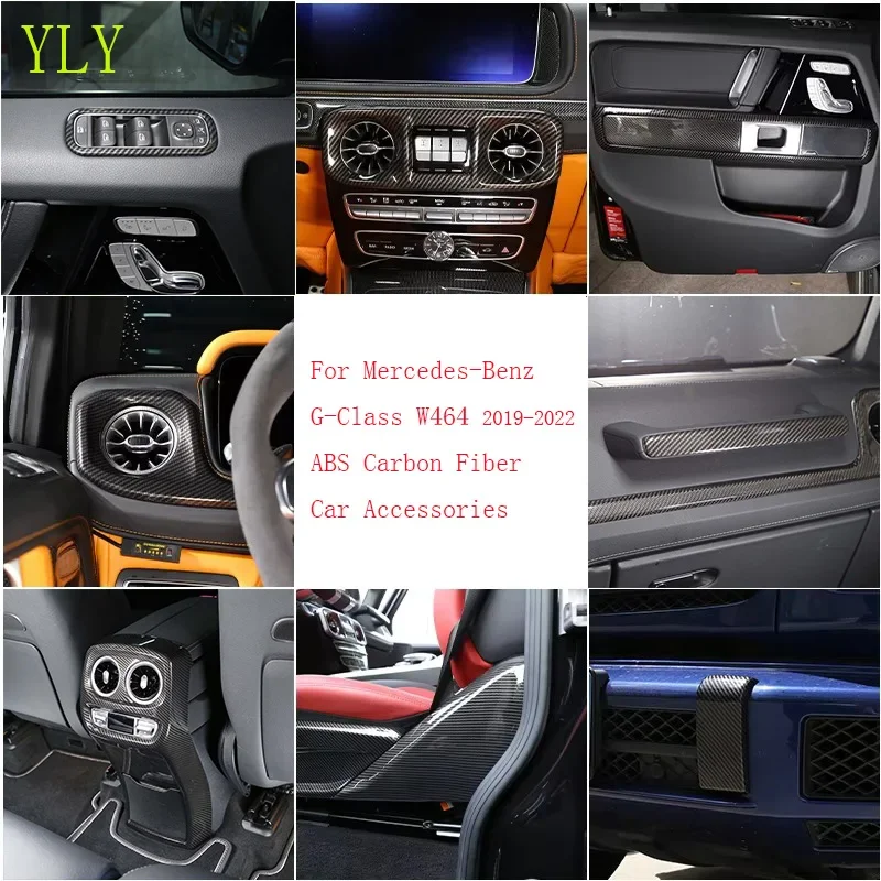 

For Mercedes-Benz G-Class W464 2019-2022 ABS Carbon Fiber Car Dashboard Console Gear Cover Sticker Car Decoration Accessories