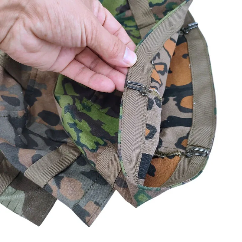 Reproduction Of German Paratrooper M38 Helmet, Oak Leaf, Plane Tree, Split Pea Camouflage Canvas, Cotton
