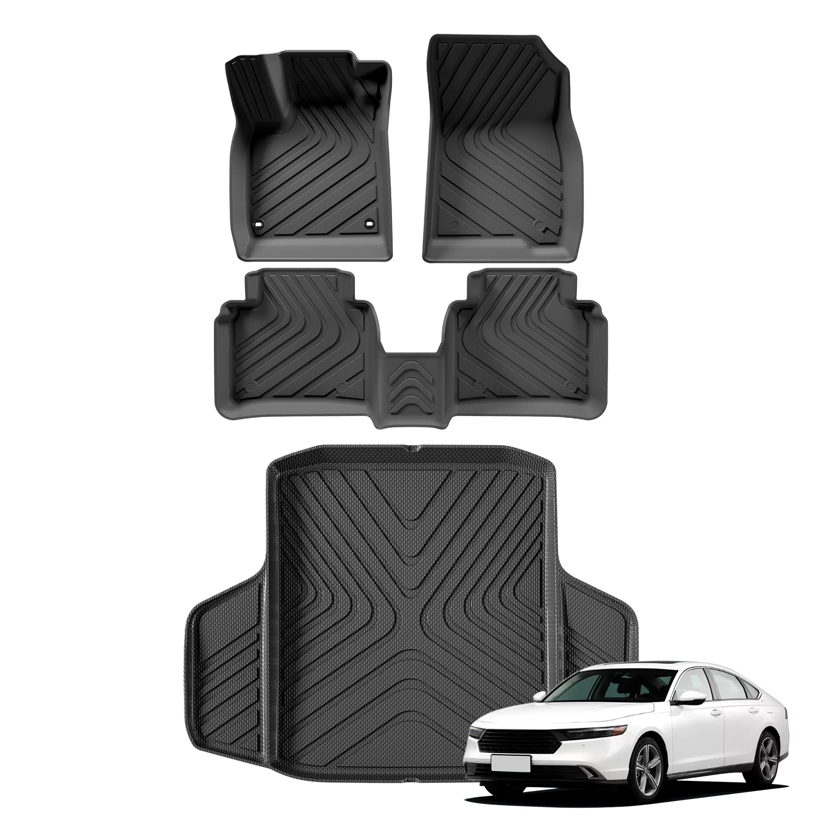 Für Honda Accord 2024 2023 TPE 3D Autofußmatten Kofferraummatte Allwetter Autozubehör (Linkslenker) – Detail 1