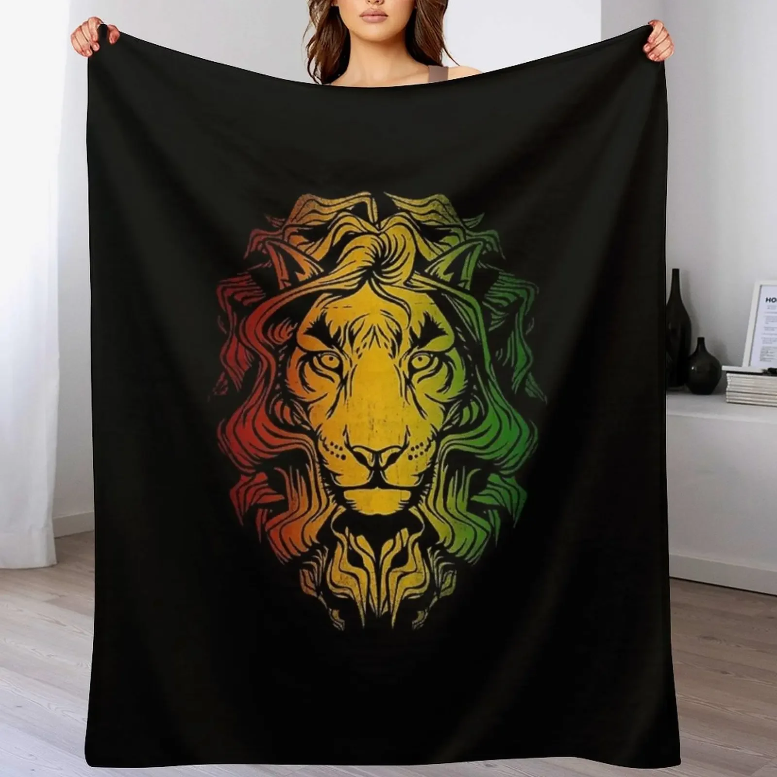 

Lion Art Rastafari Flag Throw Blanket anime Soft Plush Plaid Sleeping Bag Bed covers Blankets