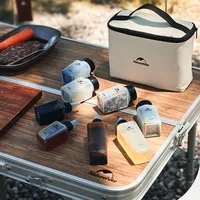 Naturehike Camping Portable Cruet Set,Outdoor Travel Picnic Tableware Storage Container,BBQ Seasoning Bottles Cans With a Bag