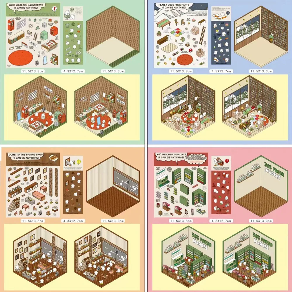 3D Three-Dimensional Storage Landscaping Series Stickers DIY Decorative Stickers Child Stress Relief