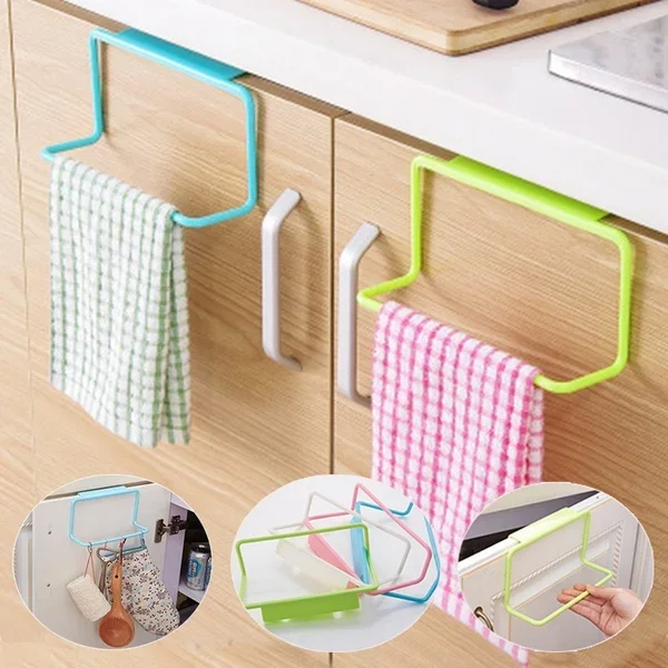 1PCS Over Door Towel Rack Bar Hanging Holder Organizer Bathroom Kitchen Cabinet Cupboard Hanger Shelf  Accessories