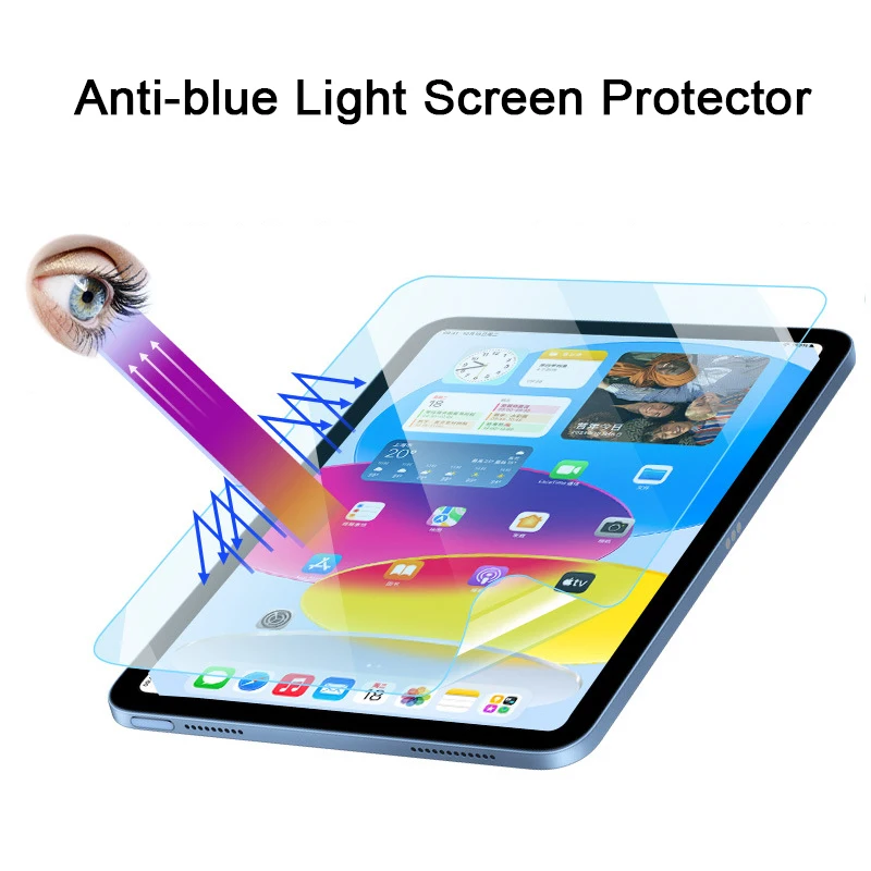 For iPad Air 1/2/3/4/5 10.9 / 10.2 7th 8th 9th/ Pro 9.7 10.5 11 12.9 Anti-blue Light Film Screen Protector Mini 6 8.3 PET Film