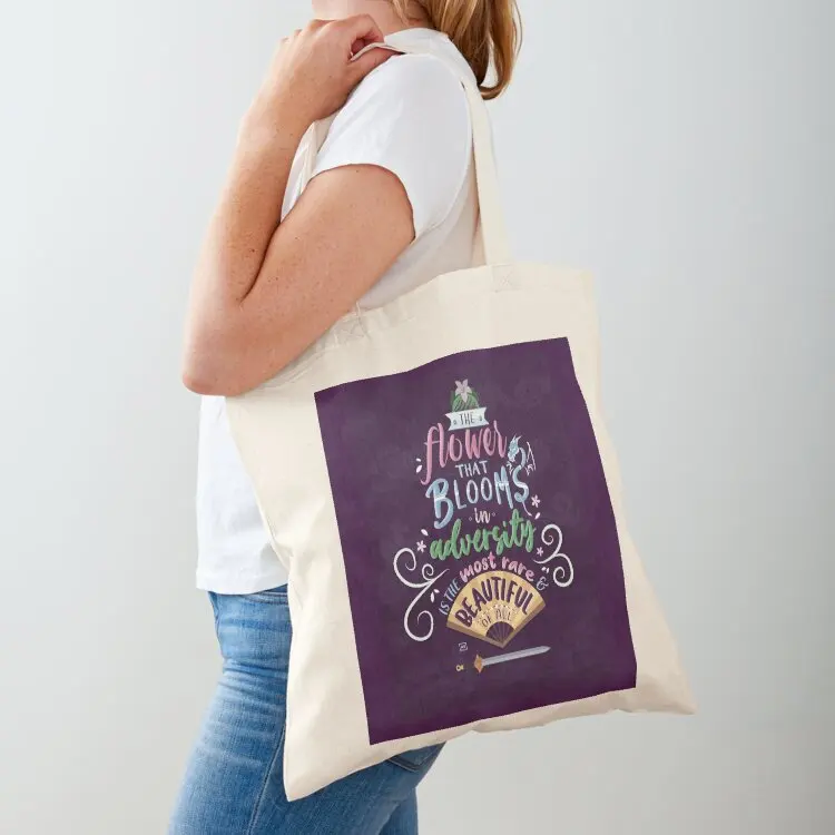 The Flower that Blooms in Adversity - Mulan Quote Tote Bag custom fabric bag shopper bag women canvas tote screen