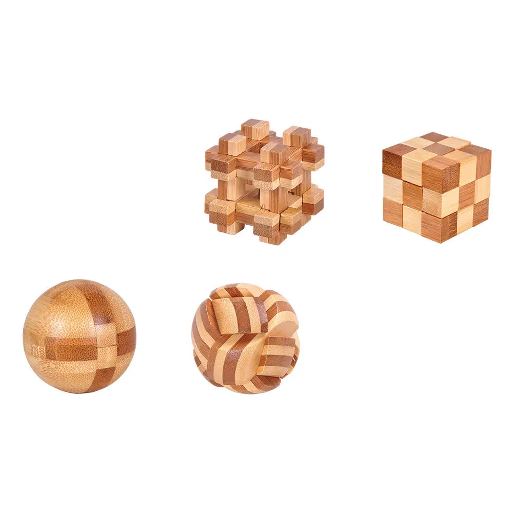 

4Pcs Kongming Lock Brain Teasers Educational Puzzles Interlocking Luban Intellectual Development