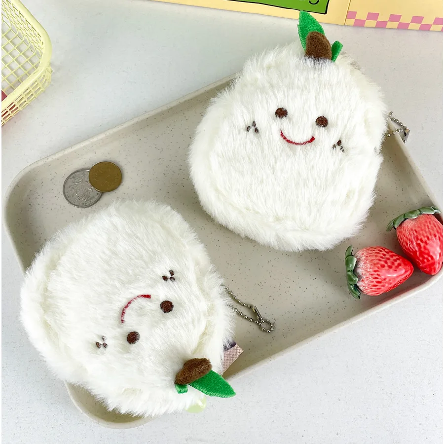 11cm Kawaii Fruit Pear-shaped Plush Zero Wallet Cute Fruit Coin Purse Kids Wallet Headphone Key Storage Bag Girl Children Gift