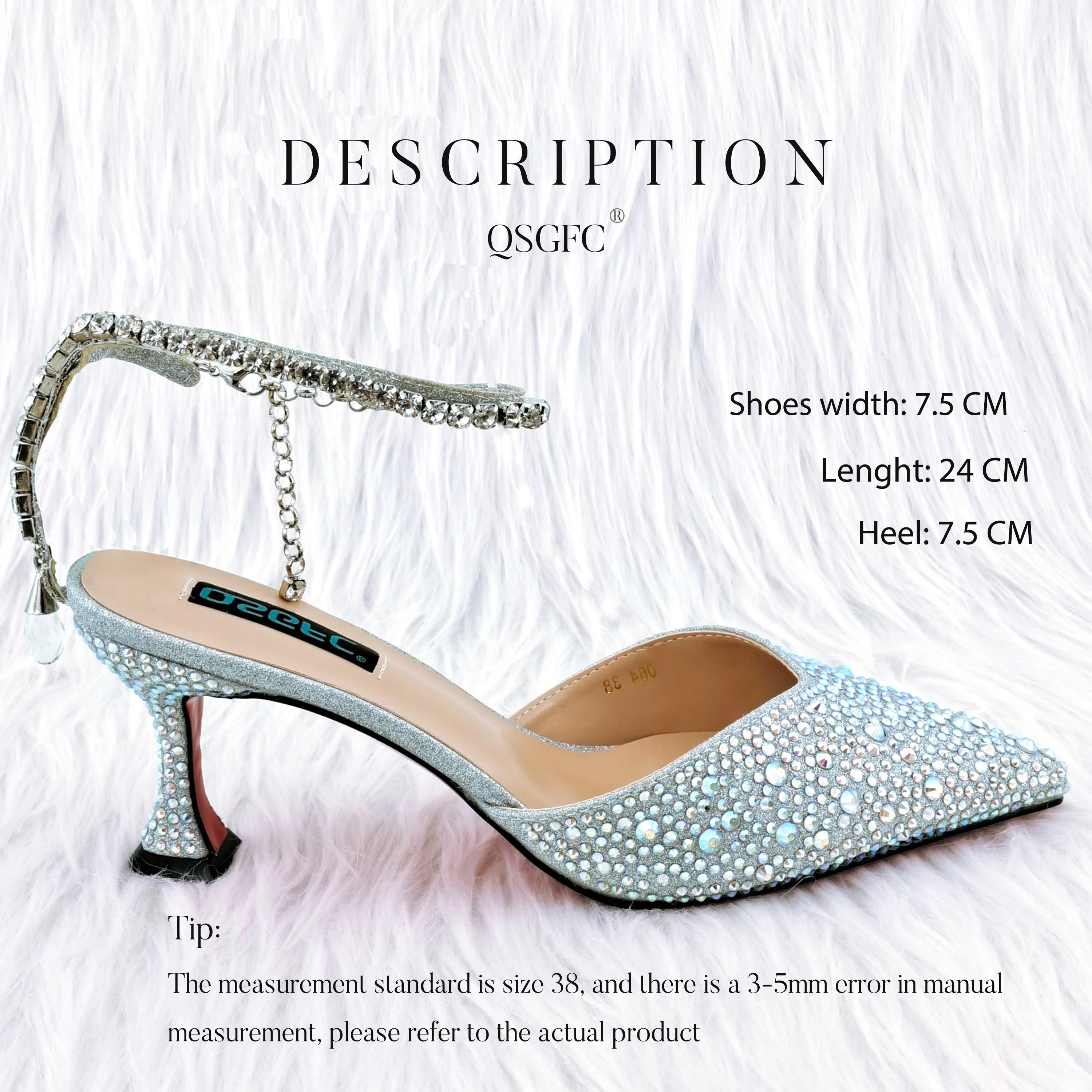 Neue Ankunft Mode Stil Spitze Schuhe Tasche Weichen Griff Tasche Fußkettchen Design Medium Ferse Damen Schuhe Geeignet für Hochzeit Party – Detail 11