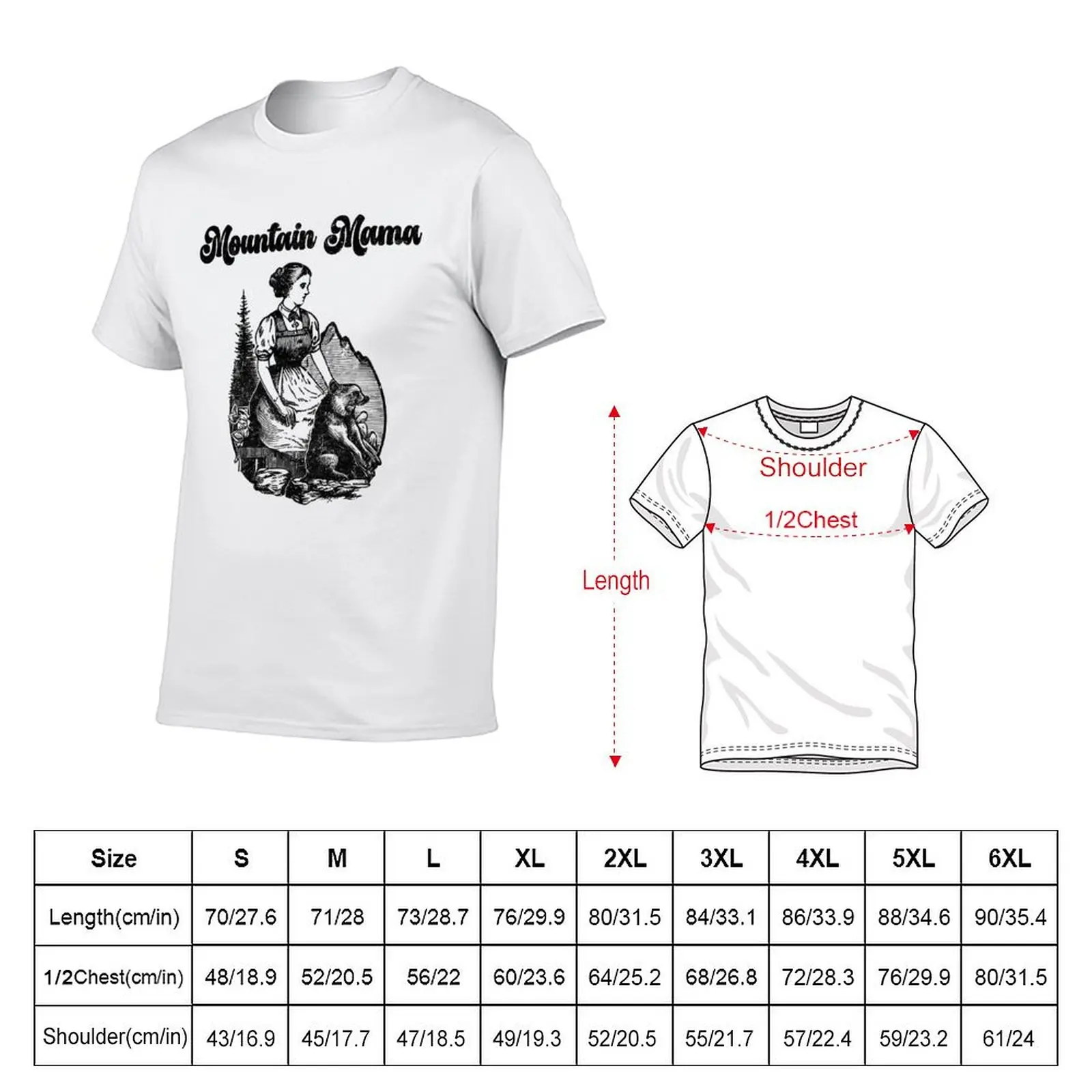 Vintage Mountain Mama T-Shirt Casual Trendy Short Sleeve T-Shirt