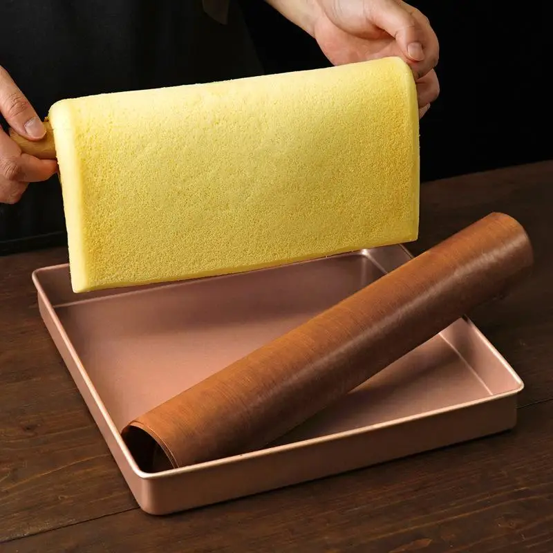 28cm Square Non-Stick Cake Roll Pan, Carbon Steel Baking Tray for Swiss Roll, Chiffon Cake, Castella Cake & Home Baking
