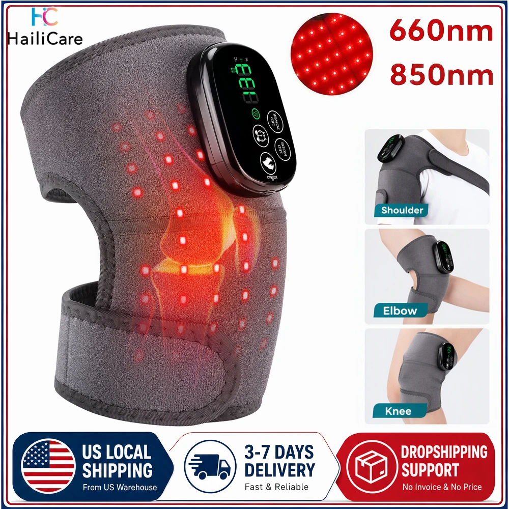 Red Light Knee Support Brace 660nm 850nm Infrared Light Heating Knee Pad For Men Women Joint Protection Muscle Recovery After Sports