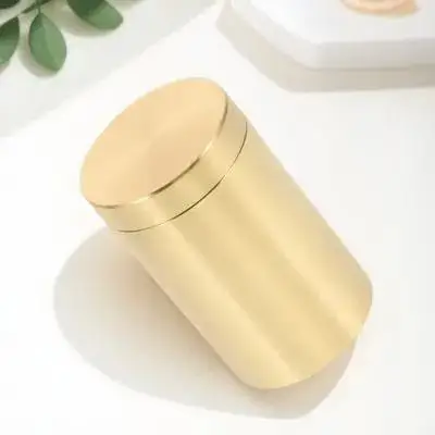 

1pc Brass Tea Storage Jar Airtight Food Container Small Canister for Kitchen Home Use Sturdy Simple Design Practical