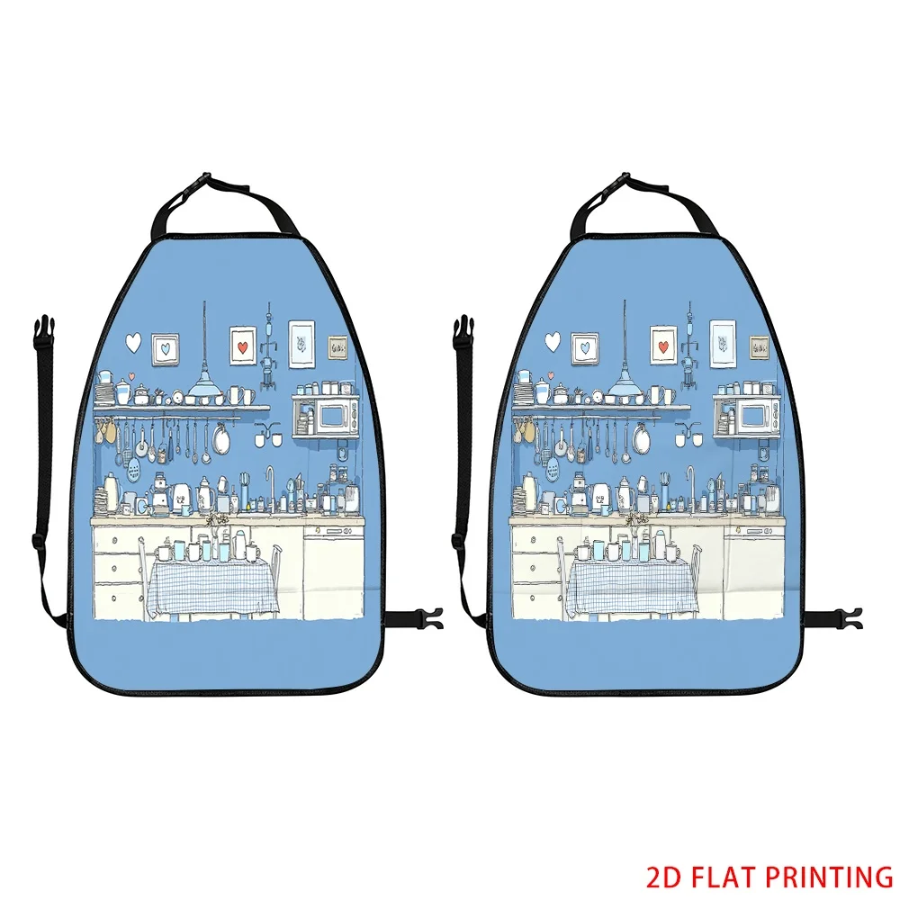 2D Plane Printing 2pcs Backseat Protector Seat Covers Individuation Decoration Animal Friends Pattern Applies To Various Models