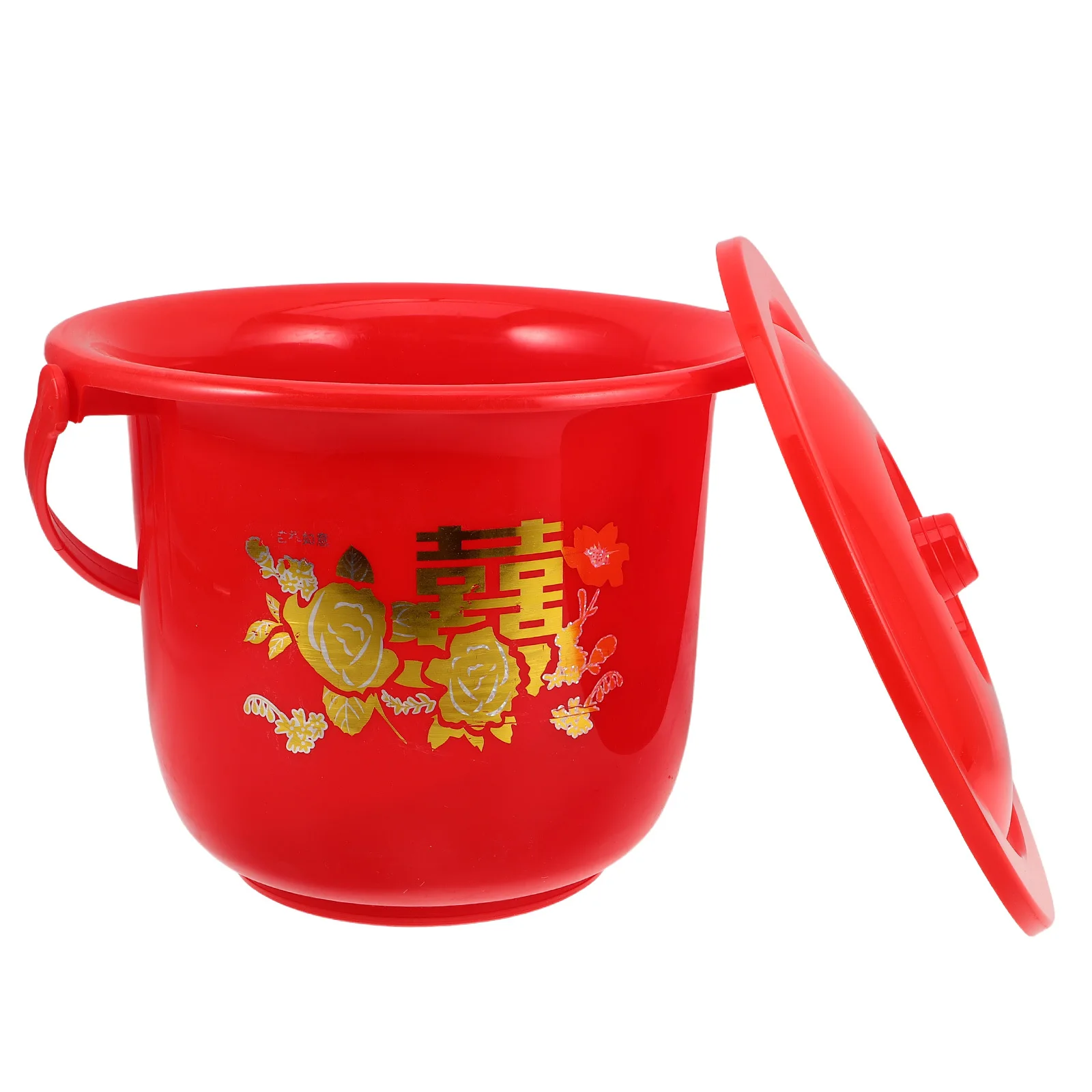 وعاء غرفة بلاستيكي محمول مع غطاء، خفيف الوزن وسهل الحمل، دلو بجانب السرير للأطفال المسنين والنساء الحوامل والسفر المنزلي #6