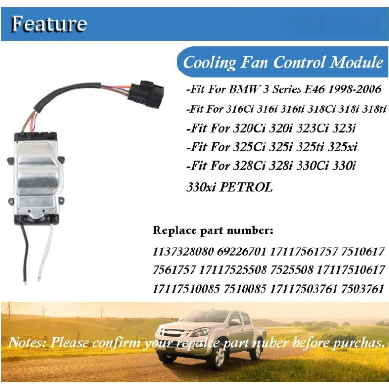 

Radiator Cooling Fan Control Module 1137328080 for BMW E46 3 Series 1998-2006