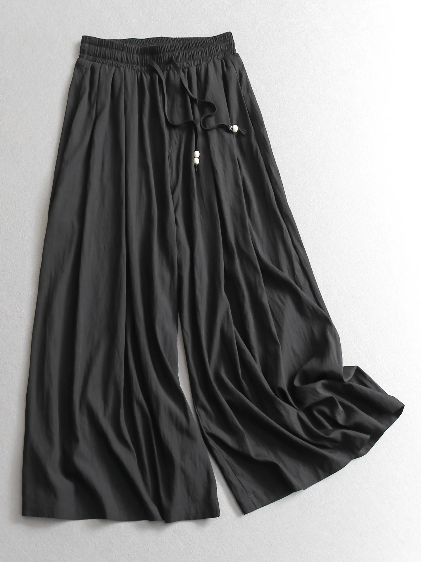 Lcelly Cool Feeling Thin Wide Leg Pants Commuter Casual Pants High Waist Elastic-Free Breathable Comfortable Women's Trousers