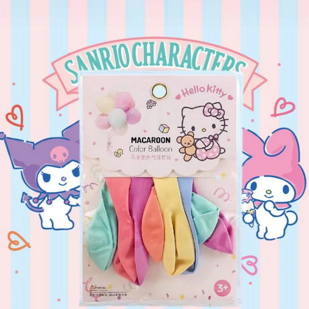 8Pcs/Set HelloKitty New Strip Macaron Colors balloon Birthday Theme Decoration Woman Man Cute 5-Inch balloon