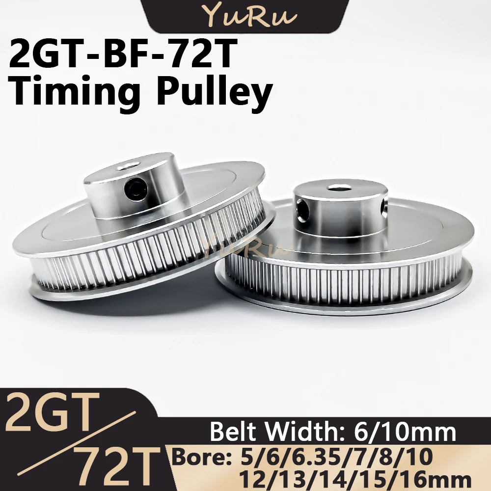 

2GT 2M 72Teeth Timing Pulley Bore 5 6 6.35 8 10 12 13 14 15 16mm Belt Width 6 10mm GT2 72T Tensioning Wheel Synchronous 72Teeth