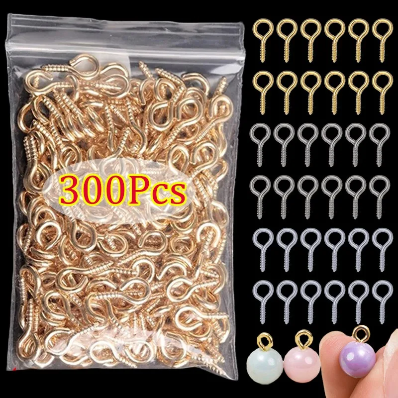 Stainless Steel Small Threaded Nail Tiny Mini Eye Pins Hooks Eyelets for Bead Charms Pendant DIY Jewelry Findings Components