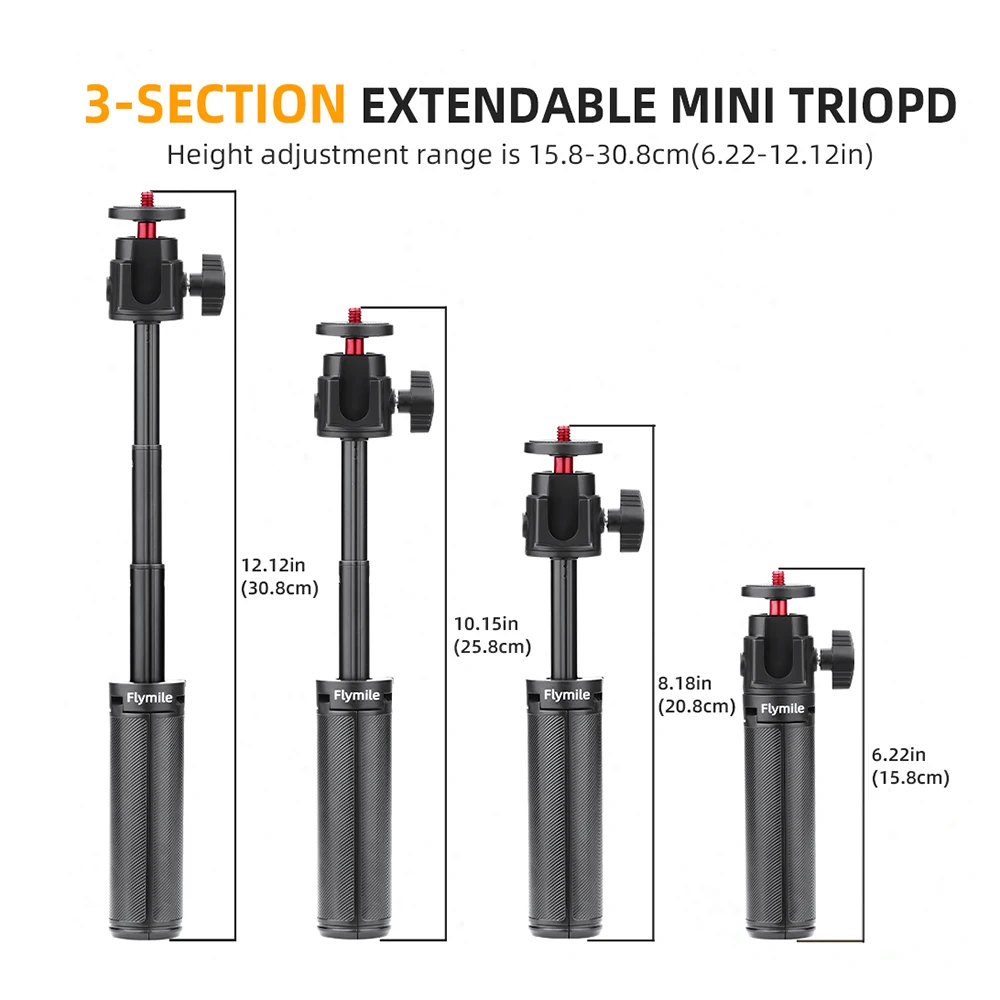 

Tripod Mount Selfie Stick Extendable Monopod for Gopro Hero /OSMO Action 4 3/Insta360 X4 Camera Mini Handheld Stick Stand