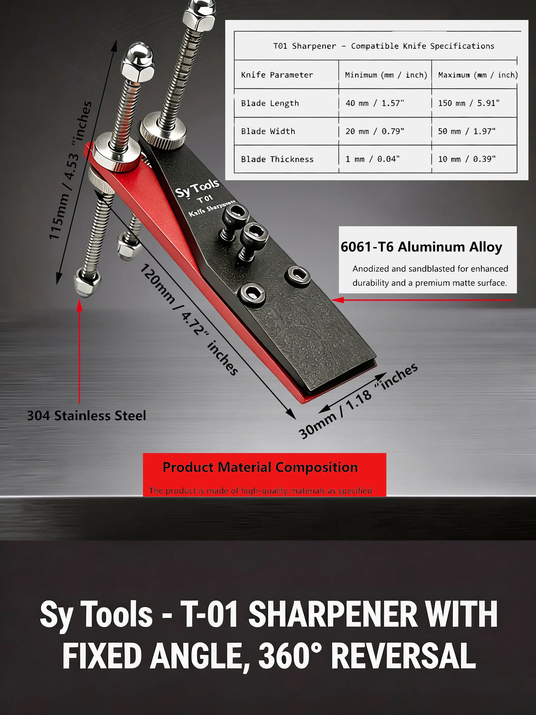 /Y-01 Universalklemme für die Befestigung von Messern in Festwinkel-Schärfsystemen Ruixin Pro/Sy Tools/Tsprof/Xarilk – Detail 15
