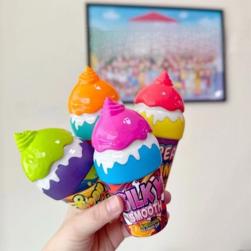 ขวดเป่าฟองสบู่รูปไอศกรีมสำหรับเด็ก ขนาด 30 มล. แบบพกพา ไม่หก ไม่ต้องคว่ำ ใช้งานง่าย