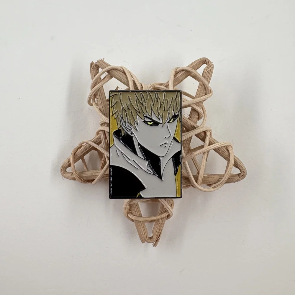 Japanese anime ONE PUNCH-MAN genos metal brooch cyborg lapel pin devil transformation human accessories fans gift