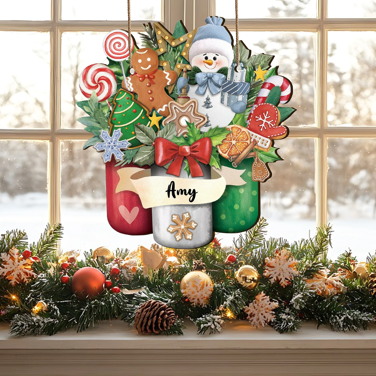 زينة عيد الميلاد لرجل الثلج الساحر: Let It Snow، Greenery - محاطة لزراعة الشتاء الاحتفالية