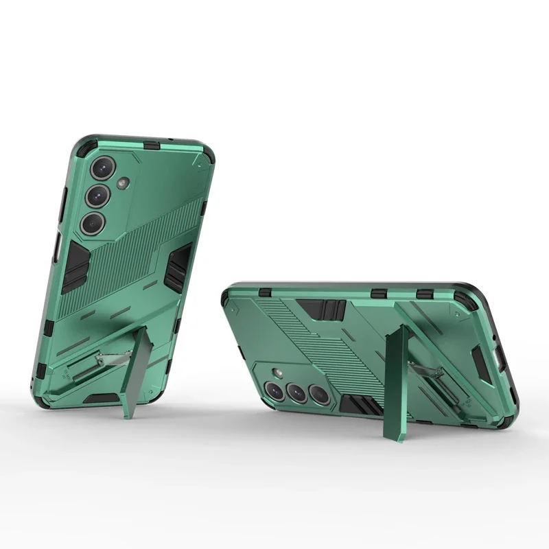 For Samsung Galaxy M35 Case Punk Stlye Full Protection Armor Cover with Kickstand Bracket for Galaxy M35