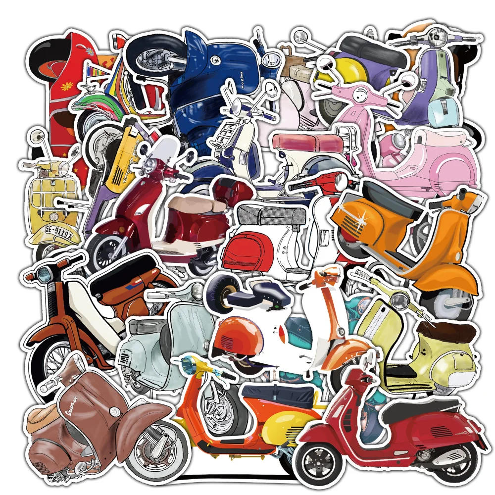 10/22pcs Retro Watercolor Motorcycle Graffiti Stickers for DIY Suitcase Water Bottle Phone Laptop Guitar Car Skateboard