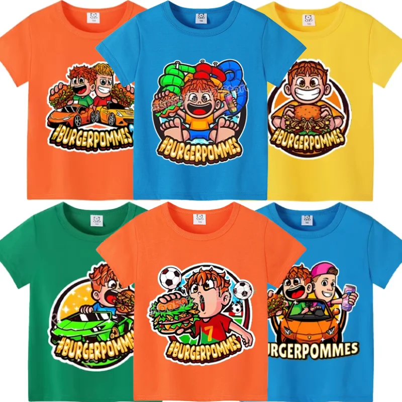 

Burgerpommes Icrimax Children Clothes Boys Colorful T-shirts Cartoon Anime Graphic Printed Kids Clothing Cool Comfortable Tops