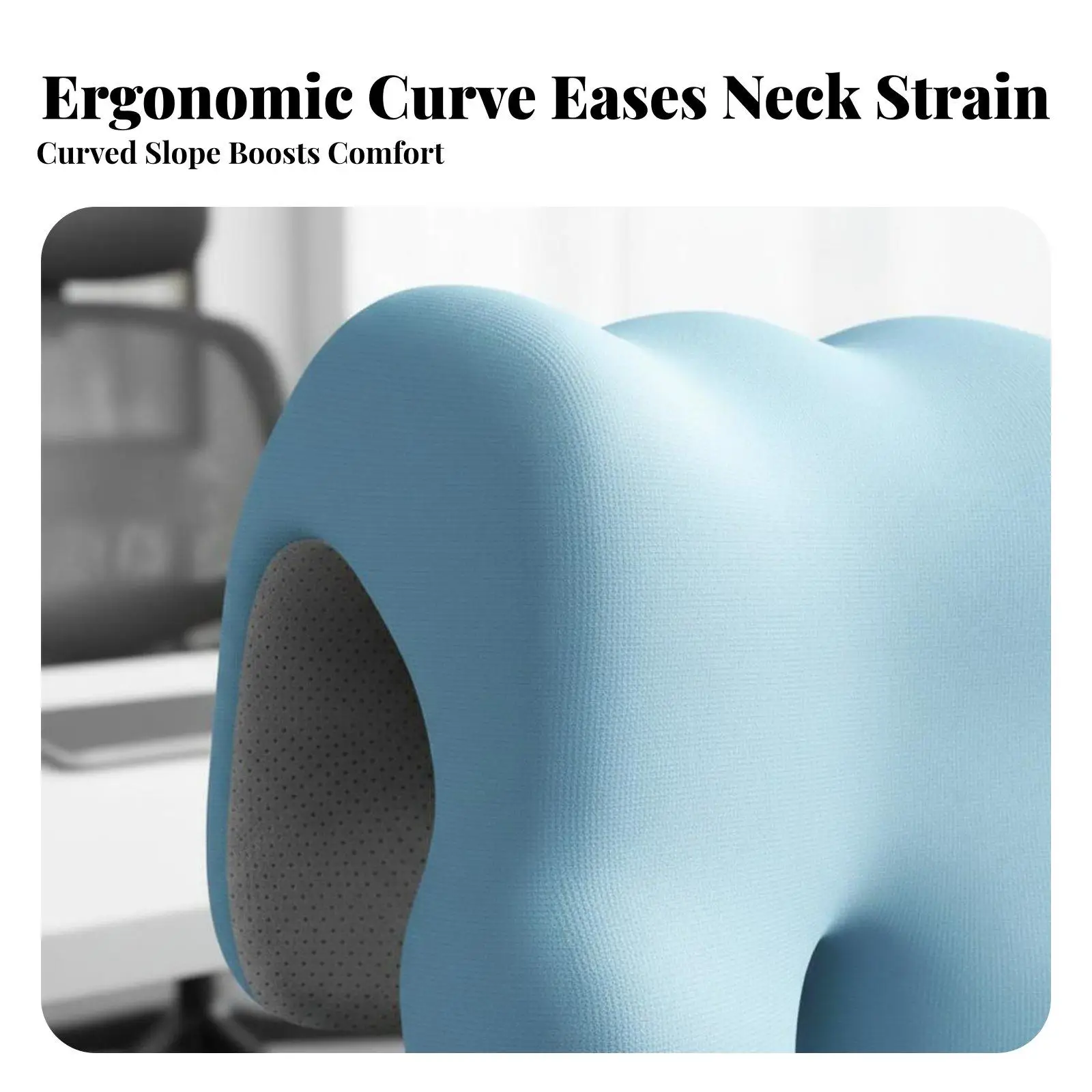 Office Chair Neck Pillow Breathable Textile Ergonomic Chair Headrest Removable &