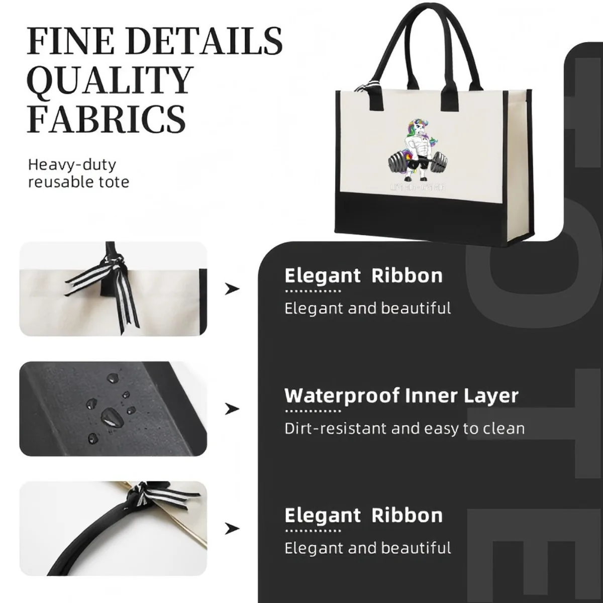 Gstaad 2026 وصول جديد موضة عملية واسعة حقيبة حمل قابلة لإعادة الاستخدام نمط طباعة 2 لهجة الثقيلة حقيبة كتف كبيرة للجميع #5