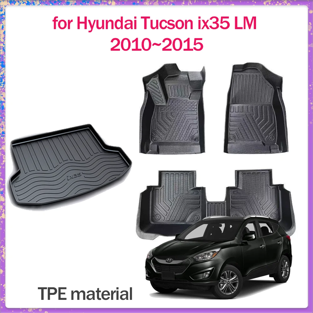 

Car Floor Mat for Hyundai Tucson ix35 LM 2010~2015 TPE Foot Interior Liner Waterproof Trunk Pad Carpet Custom Rug Accessories