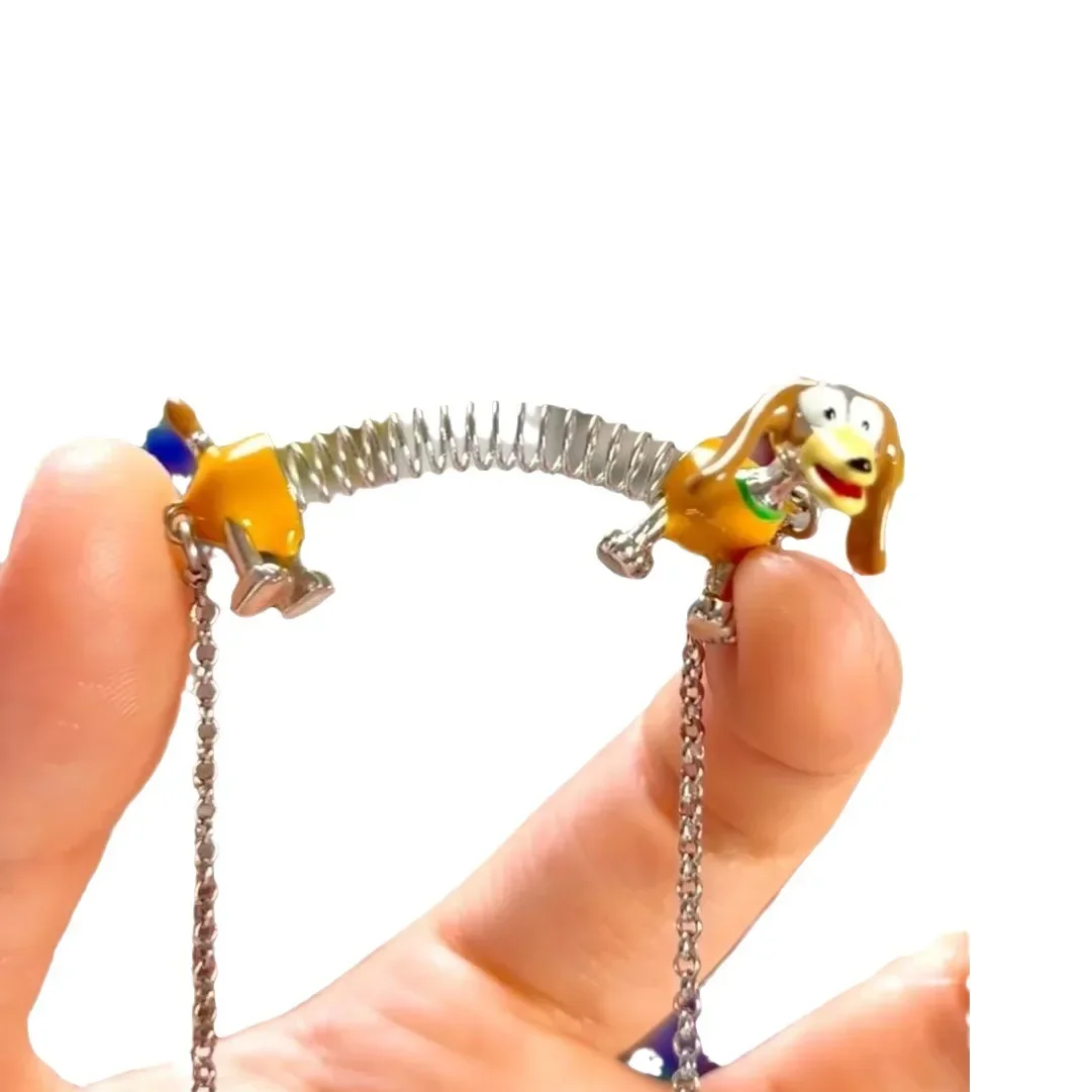 قلادة الكلب سلينكي للأطفال ، قلادة بسيطة وشخصية ، هدية سلسلة طوق كلب لطيف ، متعة ومبتكرة الكرتون