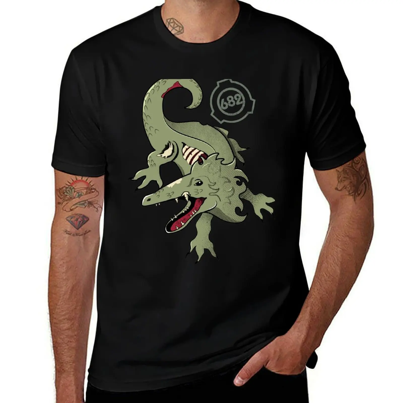 

vintage Hard-to-Destroy t Reptile funny dark shirts graphic SCP-682 man shirts for T-Shirt humor t