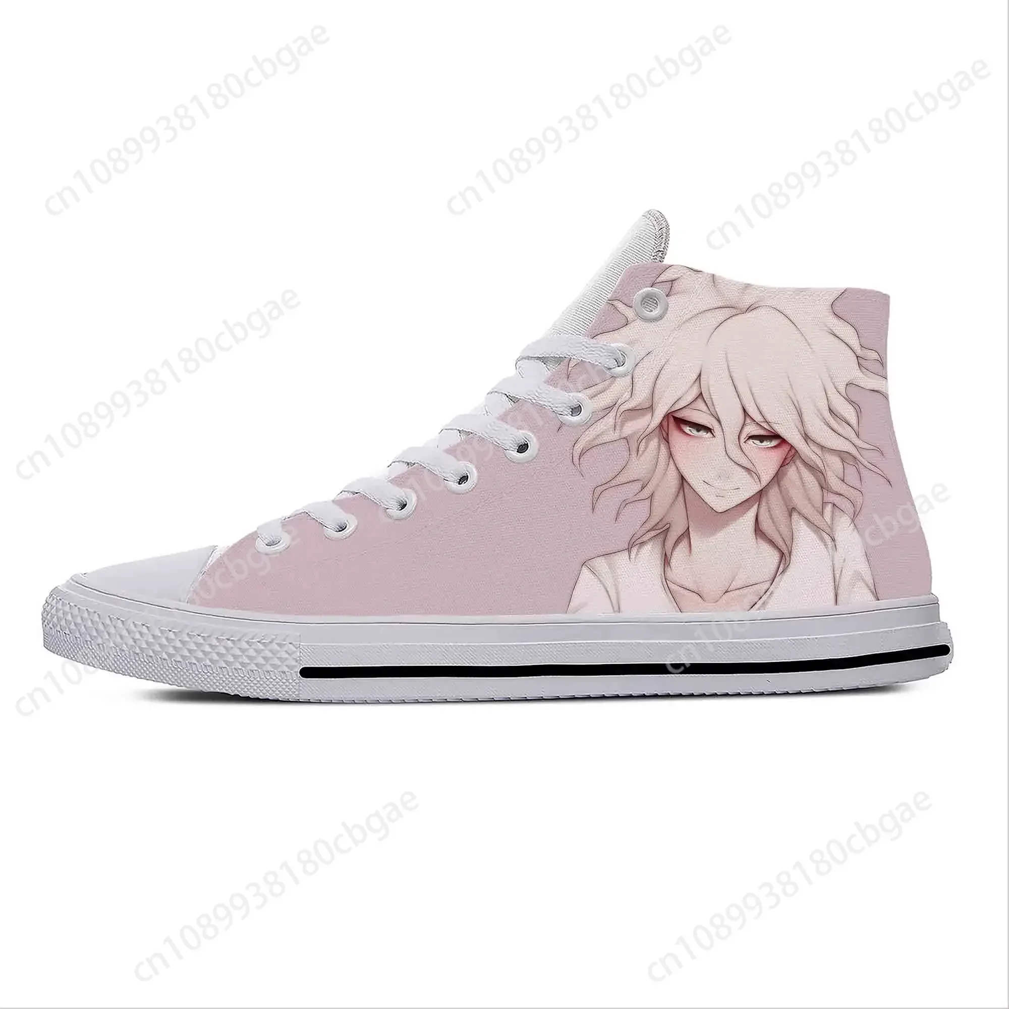 Hot Anime Cartoon Game Danganronpa Komaeda Nagito Casual Cloth Shoes High Top Lightweight Breathable 3D Print Men Women Sneakers