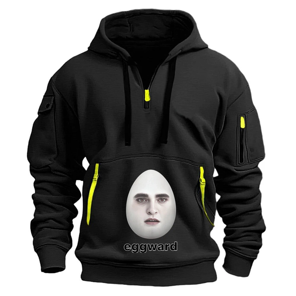 Hot Twilight Eggward Funny Logo Print 2026 Spring And Autumn Men's Creative Graphic Personality Hoodies Sweatshirt Coat