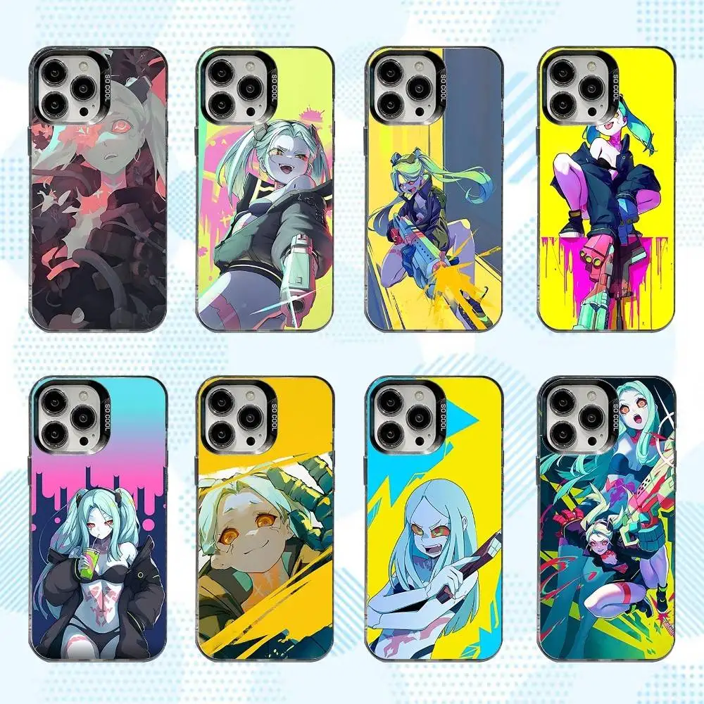 

C-Cyberpunk R-Rebecca Phone Case For iPhone 17,16,15,14,13,12,X,8,Pro,Max,Plus,E,SE4,Air,Mini IMD Matte Black