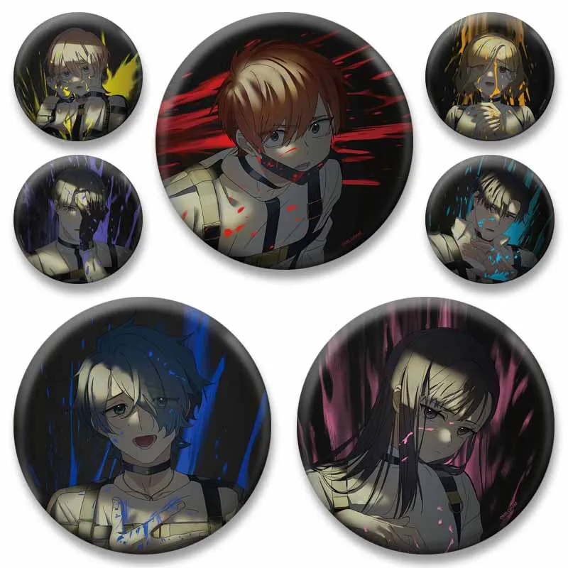 Cartoon Character Mikoto Fuuta Muu Kusunoki Coin Badge Anime Milgram Round Brooch Lapel Pins for Backpack Briefcase Jewlery Gift