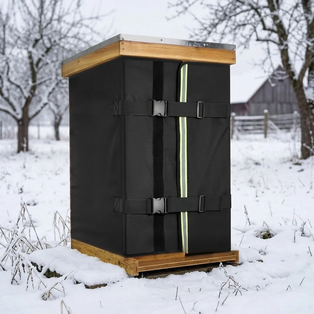 Winter Bee Hive Wrap 76x26.3 Inch For 8 & 10 Frame Hives, 600D Oxford Insulation Cover With Aluminum Foil
