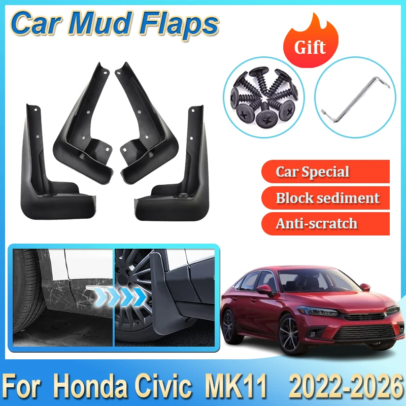 

For Honda Civic Accesorios 11th Gen MK11 2022-2026 FL Liftback Car Mudguards Auto Front Rear Fender Wheel Covers Car Accessories